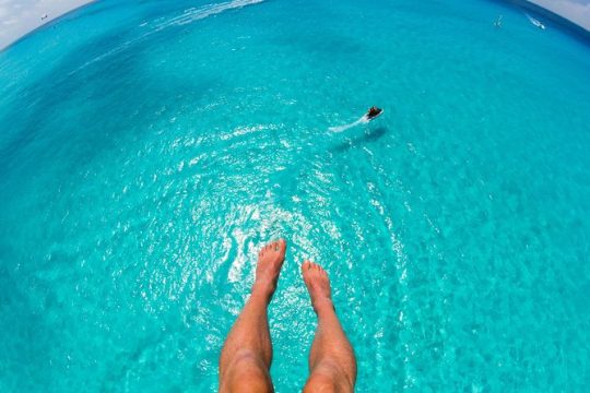 Single Parasail Over Cabbage Beach, the Bahamas