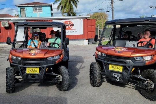 Jeep tour with beach stop (Bahamian lunch, drink & wireless audio equipment)